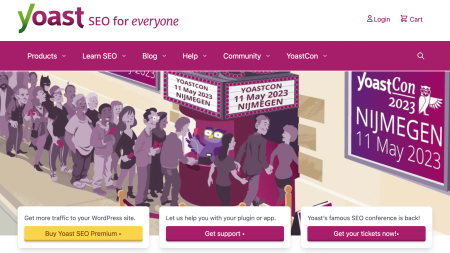 Screenshot from the Yoast website