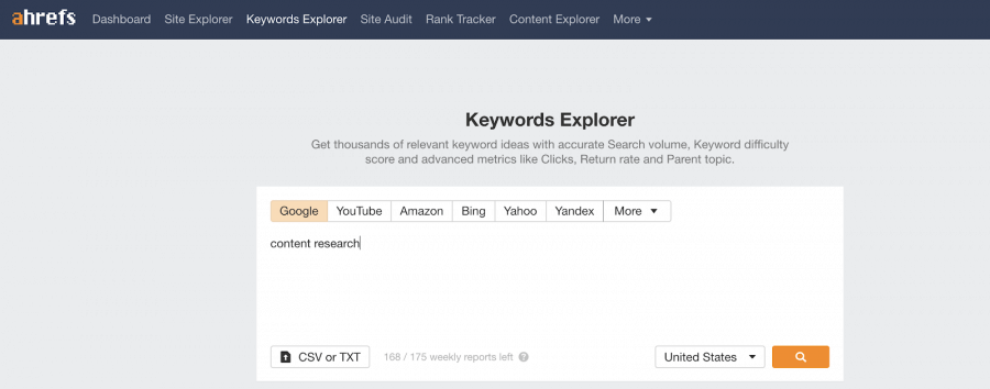Content research keywords