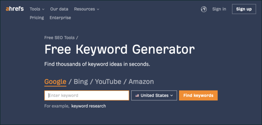 Seo hot sale keyword generator