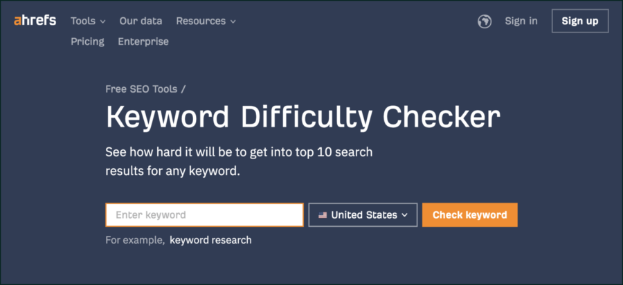ahrefs keyword difficulty checker