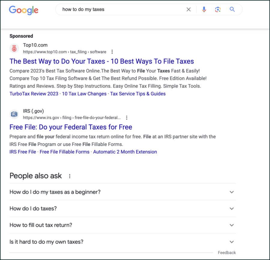 Google screenshot