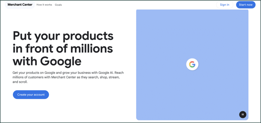 google merchant center screenshot