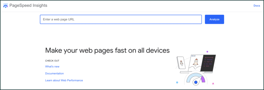 google page speed insights screenshot